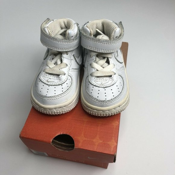 Vintage 2003 Nike Air Force 1 Mid (TD) White Toddler Size 3c Sneaker Shoes - Picture 7 of 10